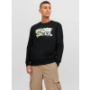 Jack&jones 12240211 0 Yaka Erkek Sweat - Siyah