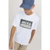 Jack&jones 12253442 0 Yaka Erkek Tshirt - Beyaz