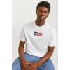 Jack&jones 12268415 0 Yaka Erkek Tshirt - Beyaz