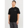 Jack&jones 12275012 0 Yaka Erkek Tshirt - Siyah