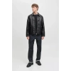 Jack&jones 12278839 Erkek Deri Mont - Siyah