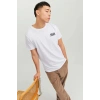Jack&jones 12151955 0 Yaka Erkek Tshirt - Beyaz