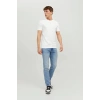 Jack&jones 12156101 0 Yaka Erkek Basic Tshirt - Beyaz