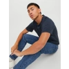 Jack&jones 12156101 0 Yaka Erkek Basic Tshirt - Lacivert