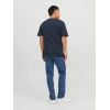 Jack&jones 12156101 0 Yaka Erkek Basic Tshirt - Lacivert