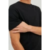 Jack&jones 12156101 0 Yaka Erkek Basic Tshirt - Siyah