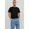 Jack&jones 12156101 0 Yaka Erkek Basic Tshirt - Siyah