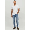 Jack&jones 12156102 V Yaka Erkek Tshirt - Beyaz