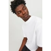 Jack&jones 12249319 0 Yaka Erkek Basic Tshirt - Beyaz