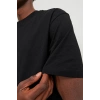 Jack&jones 12249319 0 Yaka Erkek Basic Tshirt - Siyah