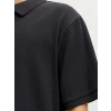 Jack&jones 12287988 Yakali Fitilli Erkek Tshirt - Siyah