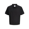 Jack&jones 12287988 Yakali Fitilli Erkek Tshirt - Siyah