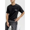 Jack&Jones 12288113 0 Yaka Erkek Tshirt - Siyah