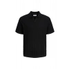 Jack&Jones 12288418 Yakali Erkek Tshirt - Siyah