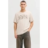 Jack&Jones 12288536 0 Yaka Erkek Tshirt - Bej