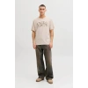 Jack&Jones 12288536 0 Yaka Erkek Tshirt - Bej