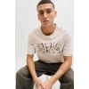 Jack&Jones 12288536 0 Yaka Erkek Tshirt - Bej