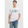 Jack&Jones 12288536 0 Yaka Erkek Tshirt - Beyaz