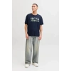 Jack&Jones 12288536 0 Yaka Erkek Tshirt - Lacivert