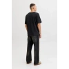 Jack&Jones 12288536 0 Yaka Erkek Tshirt - Siyah