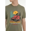 Lumberjack Ml Garron 11urbng100 0 Yaka Ekrek Tshirt - Haki