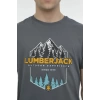 Lumberjack Ml Necroc 11urbna16 0 Yaka Erkek Tshirt - Duman Gri