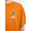 Lumberjack Star 11otd1-27 0 Yaka Erkek Tshirt - Koyu Turuncu