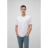 Mavi 0610252 0 Yaka Erkek Tshirt - Beyaz