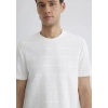 Mavi 0611409 0 Yaka Erkek Tshirt - Ekru