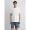 Mavi 0611409 0 Yaka Erkek Tshirt - Ekru
