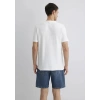 Mavi 0611409 0 Yaka Erkek Tshirt - Ekru