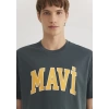Mavi 0611711 0 Yaka Erkek Tshirt - Haki