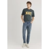 Mavi 0611711 0 Yaka Erkek Tshirt - Haki