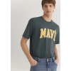 Mavi 0611711 0 Yaka Erkek Tshirt - Haki