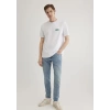 Mavi 0611714 0 Yaka Erkek Tshirt - Beyaz