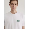 Mavi 0611714 0 Yaka Erkek Tshirt - Beyaz