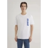 Mavi 0611745 0 Yaka Erkek Tshirt - Beyaz