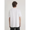 Mavi 0611807 0 Yaka Erkek Tshirt - Beyaz