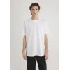 Mavi 0611807 0 Yaka Erkek Tshirt - Beyaz