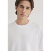 Mavi 0611807 0 Yaka Erkek Tshirt - Beyaz