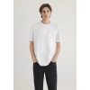 Mavi 0611807 0 Yaka Erkek Tshirt - Beyaz