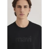Mavi 0611807 0 Yaka Erkek Tshirt - Siyah