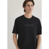 Mavi 0611807 0 Yaka Erkek Tshirt - Siyah