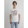 Mavi 0612078 0 Yaka Erkek Tshirt - Ekru