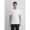 Mavi 0612324 0 Yaka Erkek Tshirt - Beyaz