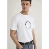 Mavi 0612406 0 Yaka Erkek Tshirt - Beyaz