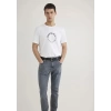 Mavi 0612406 0 Yaka Erkek Tshirt - Beyaz