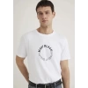 Mavi 0612406 0 Yaka Erkek Tshirt - Beyaz