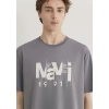 Mavi 0612461 0 Yaka Ekrek Tshirt - Gri
