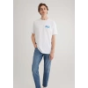 Mavi 0612468 0 Yaka Erkek Tshirt - Beyaz